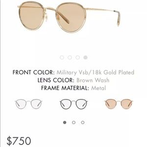 Oliver Peoples MP-2 18k Gold Plated Sunglasses